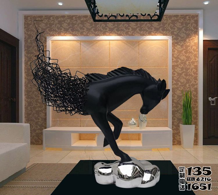 室內創(chuàng)意抽象玻璃鋼頭像馬雕塑 室內創(chuàng)意抽象玻璃鋼頭像馬雕塑