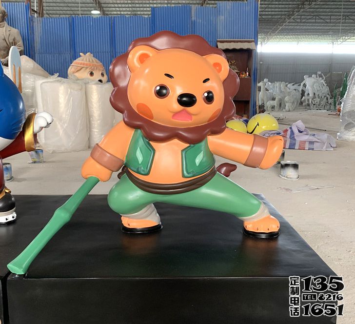 公園廣場(chǎng)功夫玻璃鋼卡通獅子雕塑 公園廣場(chǎng)功夫玻璃鋼卡通獅子雕塑