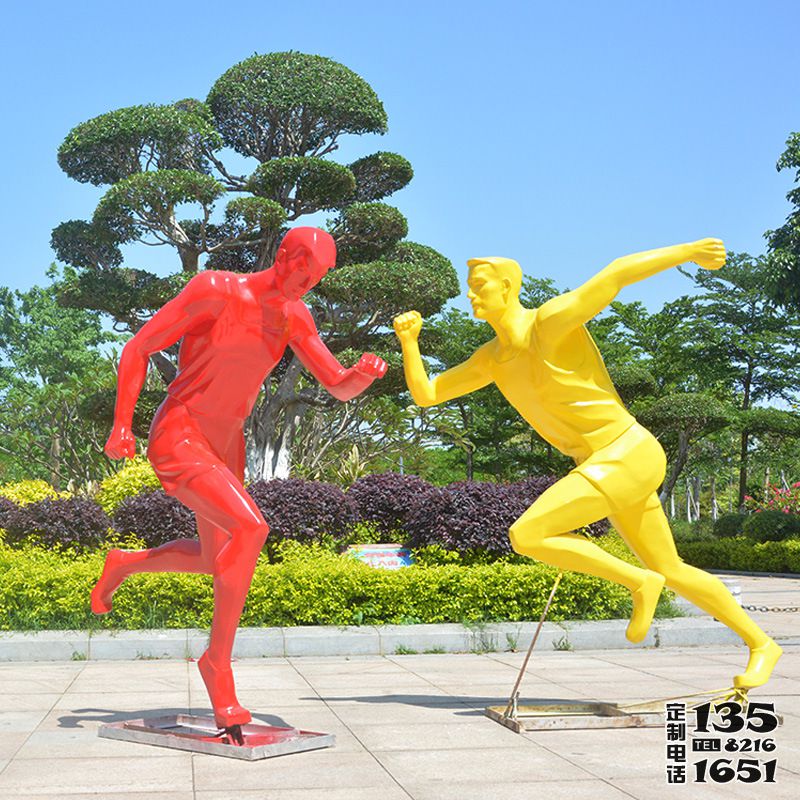 公園景觀玻璃鋼彩繪跑步運(yùn)動人物雕塑擺件 公園景觀玻璃鋼彩繪跑步運(yùn)動人物雕塑擺件