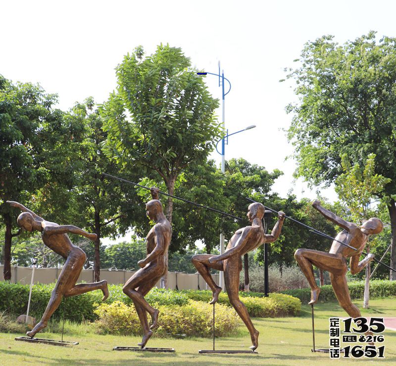 戶外公園景觀體育廣場玻璃鋼仿銅跑步運動人物雕塑擺件 戶外公園景觀體育廣場玻璃鋼仿銅跑步運動人物雕塑擺件