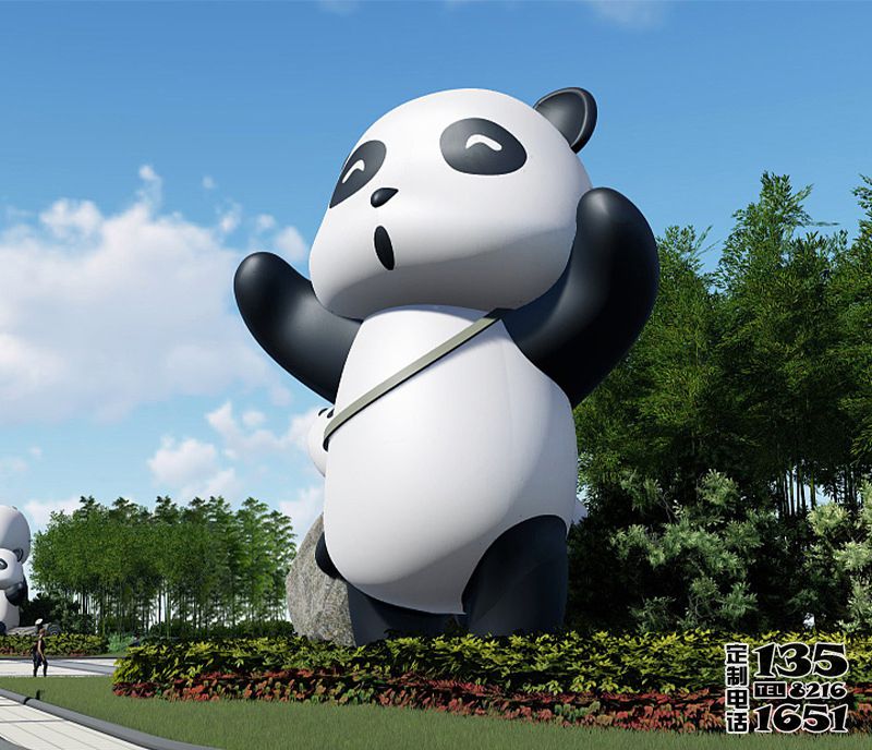 小區(qū)廣場(chǎng)花園擺放大型卡通彩繪玻璃鋼熊貓雕塑 小區(qū)廣場(chǎng)花園擺放大型卡通彩繪玻璃鋼熊貓雕塑