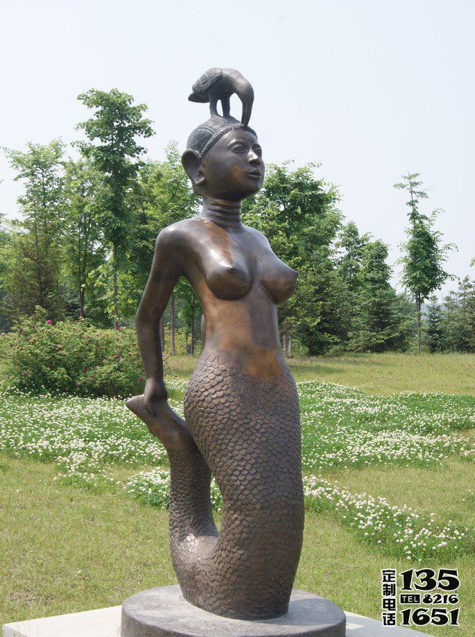 戶外景區(qū)玻璃鋼仿銅抽象美人魚(yú)雕塑 戶外景區(qū)玻璃鋼仿銅抽象美人魚(yú)雕塑