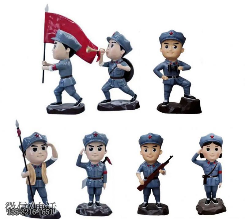 展廳玻璃鋼卡通造型八路軍戰(zhàn)士雕塑 展廳玻璃鋼卡通造型八路軍戰(zhàn)士雕塑